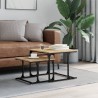 Table basse gigogne 2 pcs chêne sonoma bois d'ingénierie 