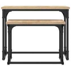 Table basse gigogne 2 pcs chêne sonoma bois d'ingénierie 