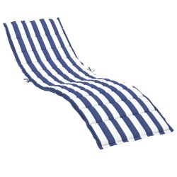 Coussin de chaise longue rayures bleues/blanches tissu oxford 