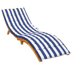 Coussin de chaise longue rayures bleues/blanches tissu oxford 
