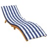 Coussin de chaise longue rayures bleues/blanches tissu oxford 