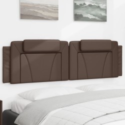 Coussin de tête de lit marron 180 cm similicuir 