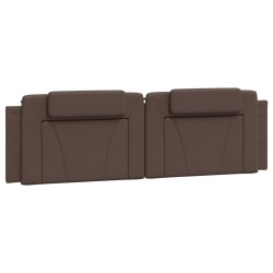Coussin de tête de lit marron 180 cm similicuir 