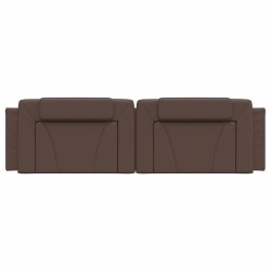 Coussin de tête de lit marron 180 cm similicuir 