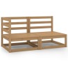 Salon de jardin 2 pcs marron miel bois de pin massif 