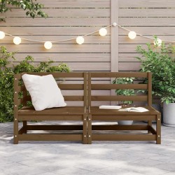 Salon de jardin 2 pcs marron miel bois de pin massif 