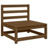 Salon de jardin 2 pcs marron miel bois de pin massif 