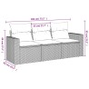 Salon de jardin avec coussins 3 pcs marron résine tressée 