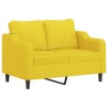 Canapé 2 places avec oreillers jaune clair 120 cm tissu 