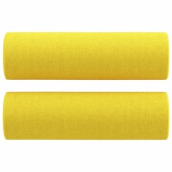 Canapé 2 places avec oreillers jaune clair 120 cm tissu 