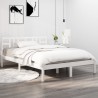 Cadre de lit sans matelas blanc 160x200 cm bois massif 