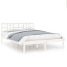 Cadre de lit sans matelas blanc 160x200 cm bois massif 