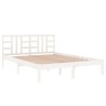 Cadre de lit sans matelas blanc 160x200 cm bois massif 