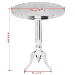 Table auxiliaire ronde Aluminium Argenté 