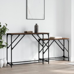 Tables console gigognes 2 pcs chêne marron bois d'ingénierie 