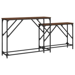 Tables console gigognes 2 pcs chêne marron bois d'ingénierie 