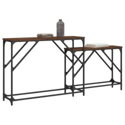 Tables console gigognes 2 pcs chêne marron bois d'ingénierie 