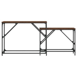 Tables console gigognes 2 pcs chêne marron bois d'ingénierie 
