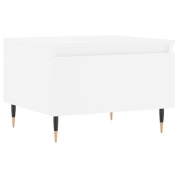 Table basse blanc 50x46x35 cm bois d'ingénierie 