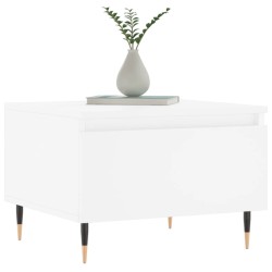 Table basse blanc 50x46x35 cm bois d'ingénierie 