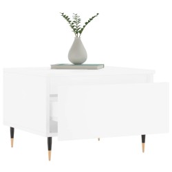 Table basse blanc 50x46x35 cm bois d'ingénierie 