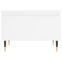 Table basse blanc 50x46x35 cm bois d'ingénierie 
