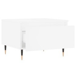 Table basse blanc 50x46x35 cm bois d'ingénierie 