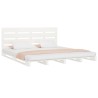 Cadre de lit sans matelas blanc bois de pin massif 