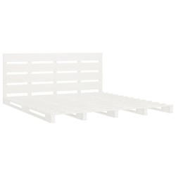 Cadre de lit sans matelas blanc bois de pin massif 