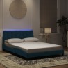 Cadre de lit avec LED sans matelas bleu 140x200 cm velours 