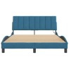 Cadre de lit avec LED sans matelas bleu 140x200 cm velours 