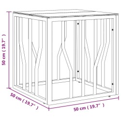 Table basse argenté 50x50x50 cm acier inoxydable et verre 
