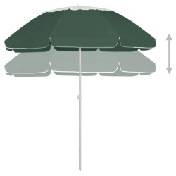 Parasol de plage vert 300 cm 