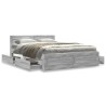 Cadre de lit et tête de lit sans matelas sonoma gris 120x190 cm 