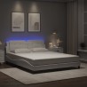 Cadre de lit avec LED sans matelas blanc 160x200 cm 