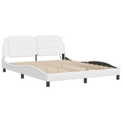 Cadre de lit avec LED sans matelas blanc 160x200 cm 