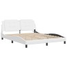 Cadre de lit avec LED sans matelas blanc 160x200 cm 