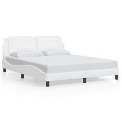 Cadre de lit avec LED sans matelas blanc 160x200 cm 