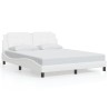 Cadre de lit avec LED sans matelas blanc 160x200 cm 