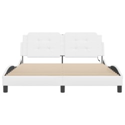 Cadre de lit avec LED sans matelas blanc 160x200 cm 