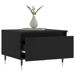 Table basse noir 50x46x35 cm bois d'ingénierie 