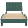 Cadre de lit sans matelas vert foncé 90x200 cm velours 