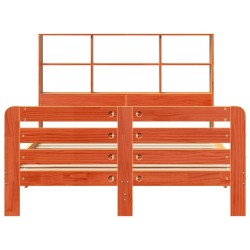 Cadre de lit sans matelas cire marron 150x200cm bois pin massif 