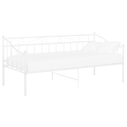 Cadre de canapé-lit sans matelas blanc métal 90x200 cm 