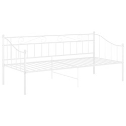 Cadre de canapé-lit sans matelas blanc métal 90x200 cm 