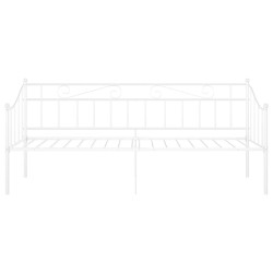 Cadre de canapé-lit sans matelas blanc métal 90x200 cm 
