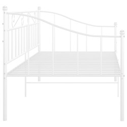 Cadre de canapé-lit sans matelas blanc métal 90x200 cm 