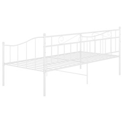Cadre de canapé-lit sans matelas blanc métal 90x200 cm 