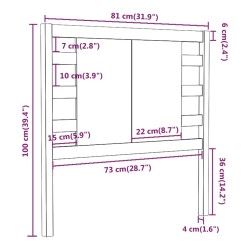 Tête de lit Gris 81x4x100 cm Bois massif de pin 