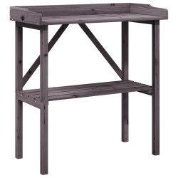 Table à plantes avec étagère gris 78x38x82,5 cm bois de sapin 